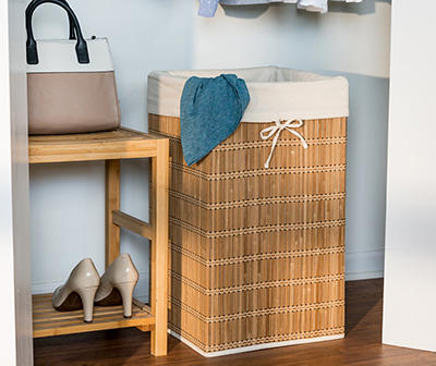 Bamboo Wicker Laundry Hamper With Canvas Lining