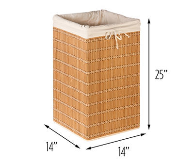 Bamboo Wicker Laundry Hamper With Canvas Lining