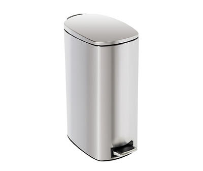 Stainless Steel 10.5-Gal. Pedal Soft-Close Slim Trash Can