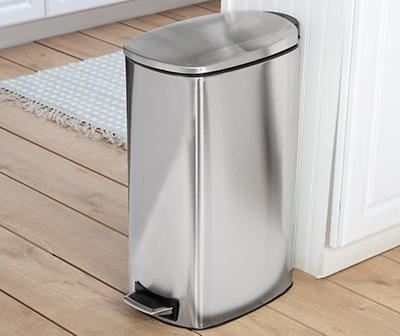 Stainless Steel 10.5-Gal. Pedal Soft-Close Slim Trash Can
