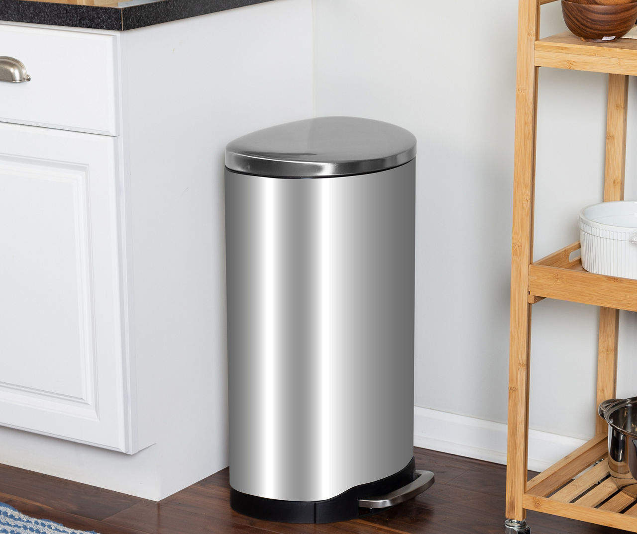 Stainless Steel 10.5-Gal. Pedal Soft-Close Trash Can