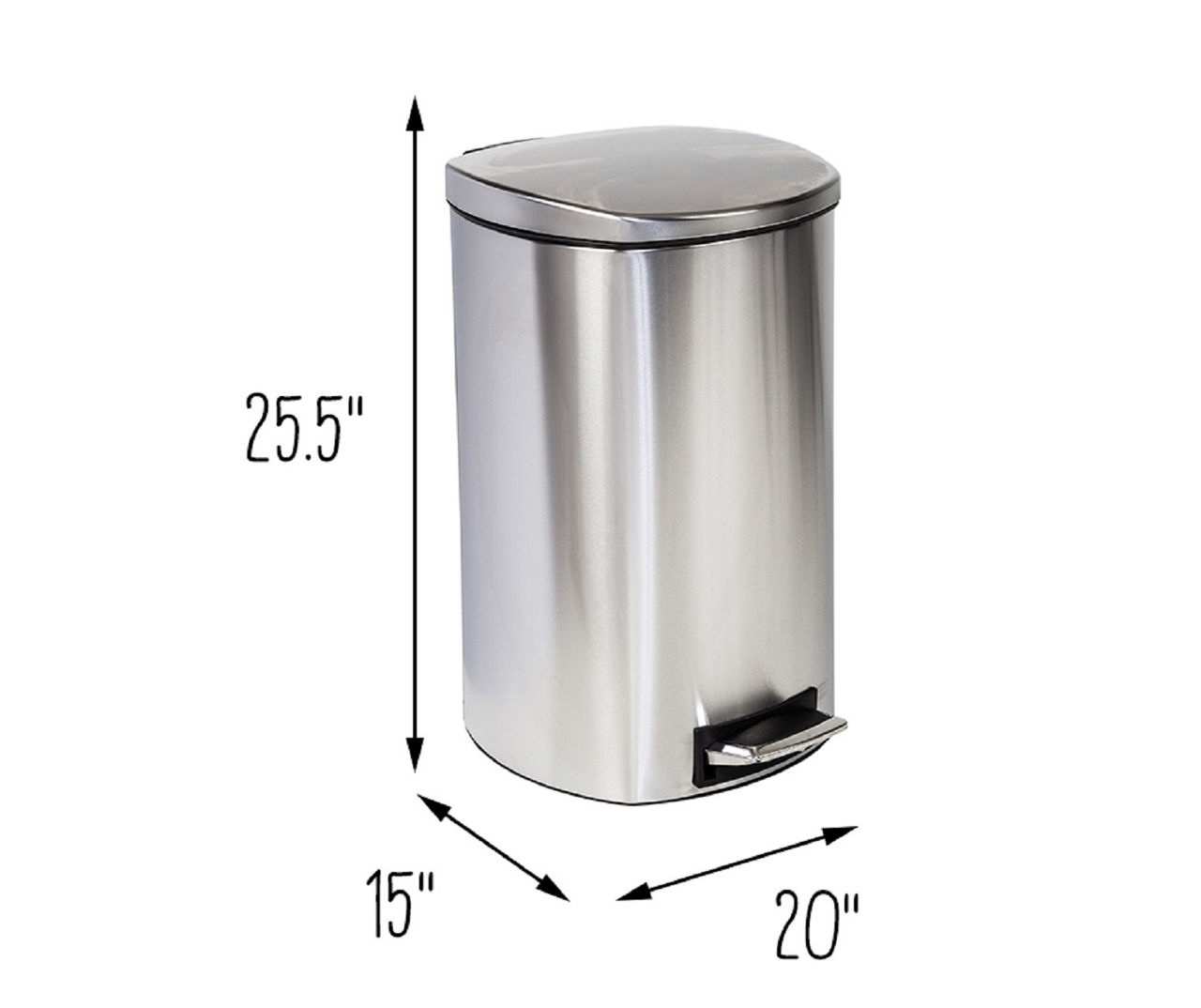50 Liter SoftStep Stainless Steel Kitchen Trash Can, Size: 13 Gal
