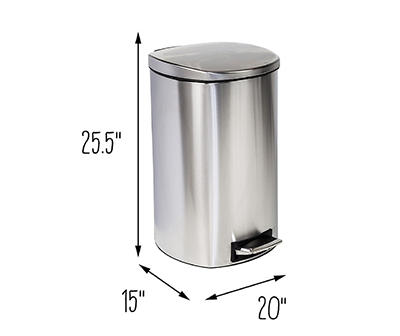 Stainless Steel 13-Gal. Pedal Soft-Close Trash Can