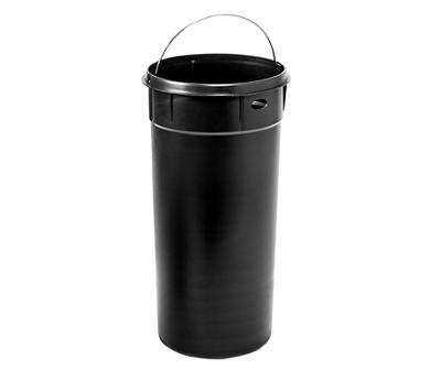 Stainless Steel & Black 8-Gal. Round Pedal Trash Can