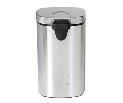 Stainless Steel 3-Gal. Rounded-Square Pedal Soft-Close Trash Can