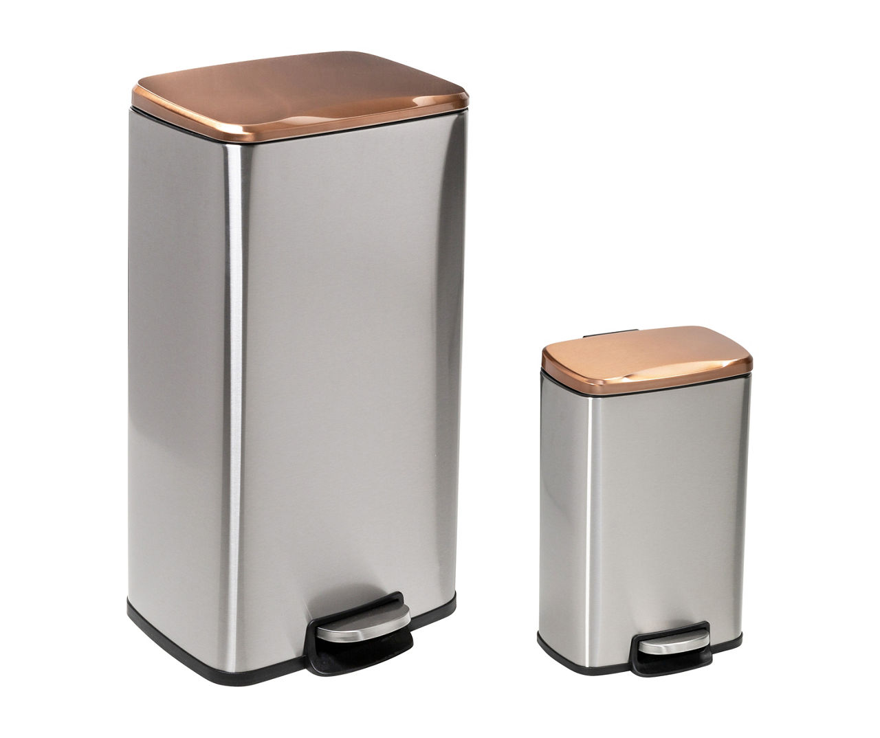 Honey-Can-Do Silver &amp; Rose Gold Stainless Steel 2-Piece Pedal Soft 