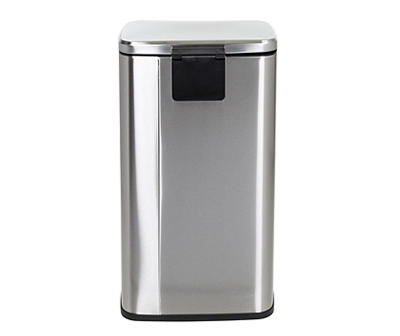 Stainless Steel Rectangular 2-Piece Pedal Soft-Close Trash Can Set