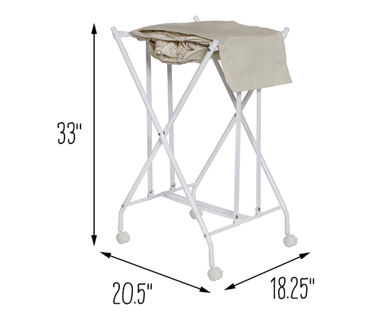 White & Beige Bounce-Back Laundry Hamper