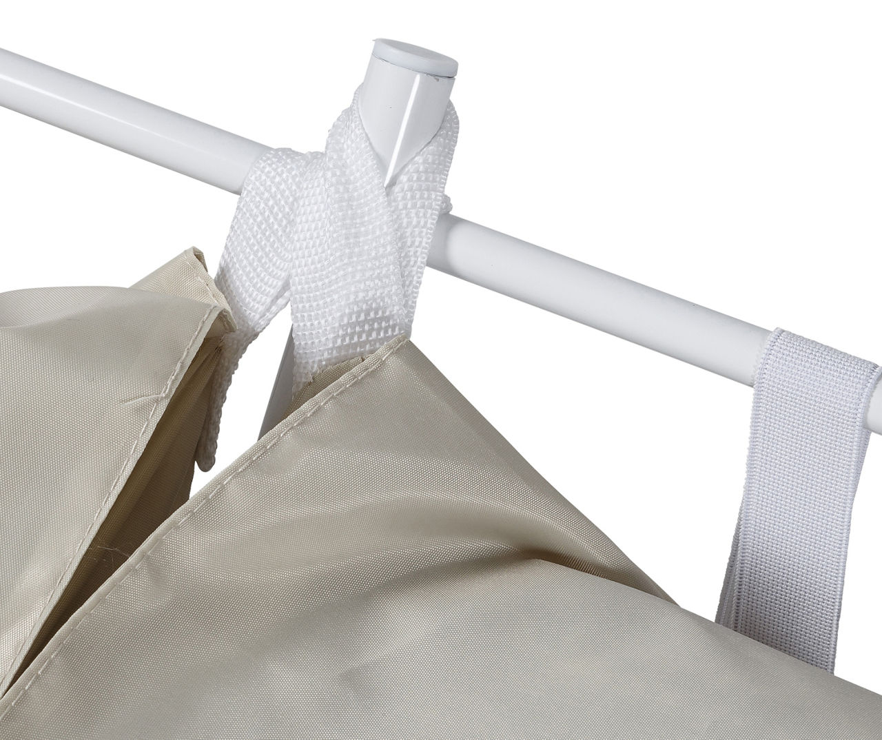 White & Beige Double Bounce-Back Laundry Hamper