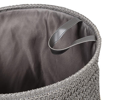 Gray & Beige Woven 3-Piece Flexible Laundry Hamper Set