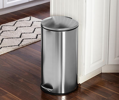 Stainless Steel 8-Gal. Semicircle Pedal Soft-Close Trash Can