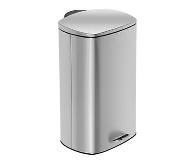 Stainless Steel 10.5-Gal. Rectangular Pedal Soft-Close Trash Can