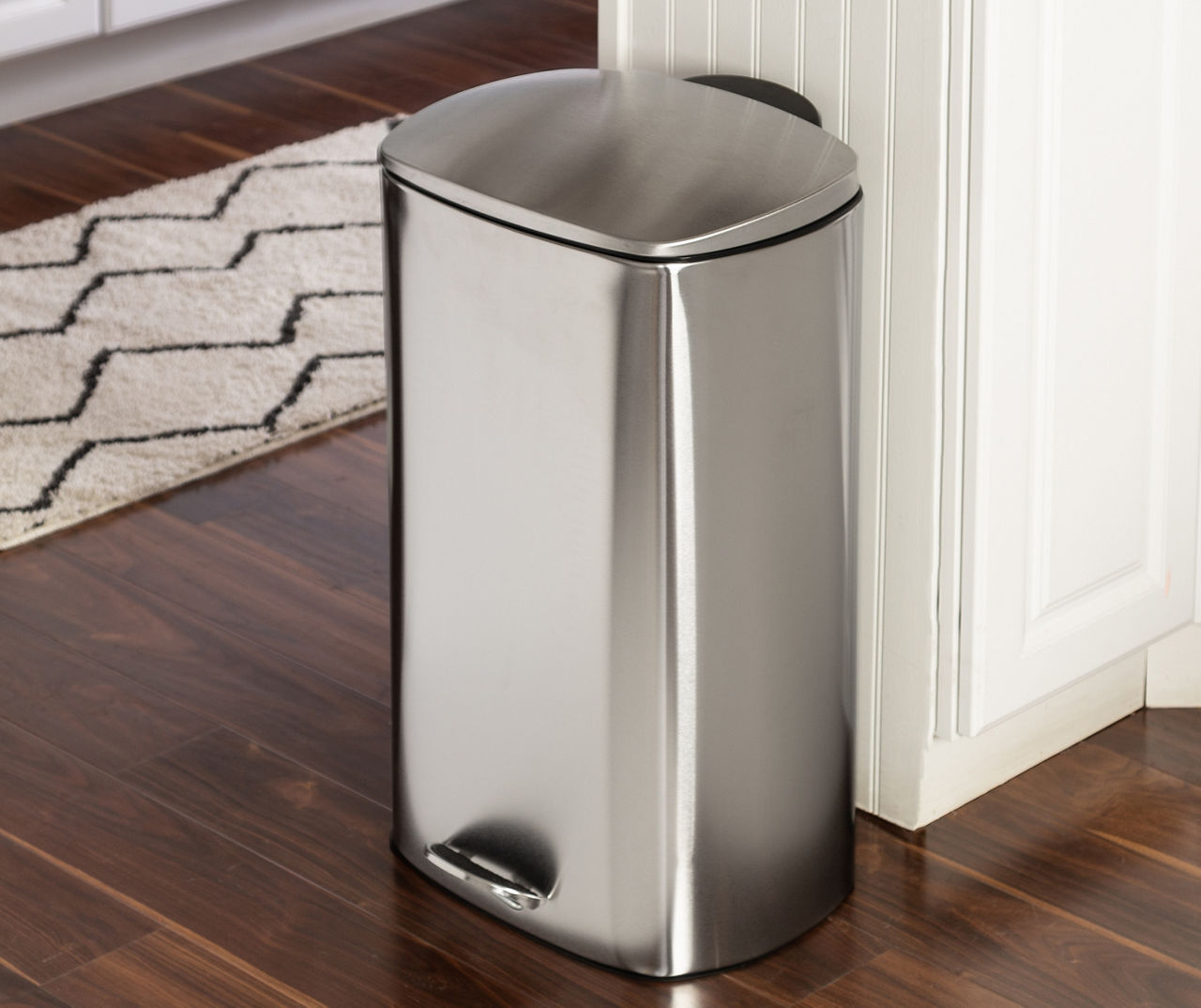 Stainless Steel 10.5-Gal. Rectangular Pedal Soft-Close Trash Can