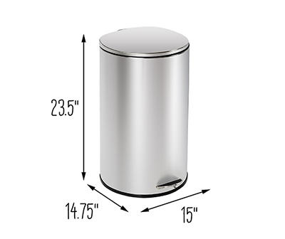 Stainless Steel 10.5-Gal. Semicircle Pedal Soft-Close Trash Can