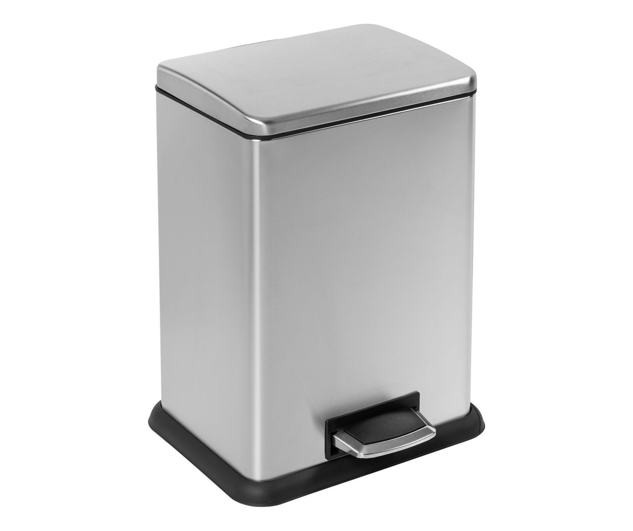 HoneyCanDo Stainless Steel 15.3Gal. Rectangular Pedal SoftClose