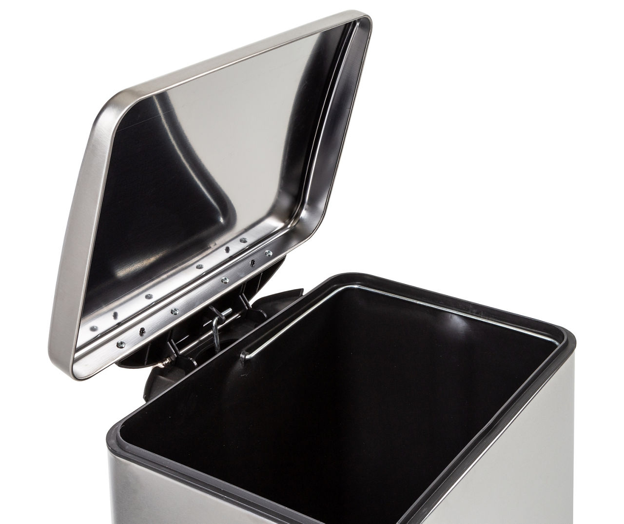 Stainless Steel 15.3-Gal. Rectangular Pedal Soft-Close Trash Can