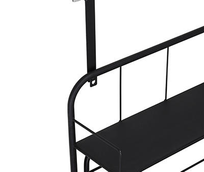 Black Wall-Mounted Drying Rack With Shelf
