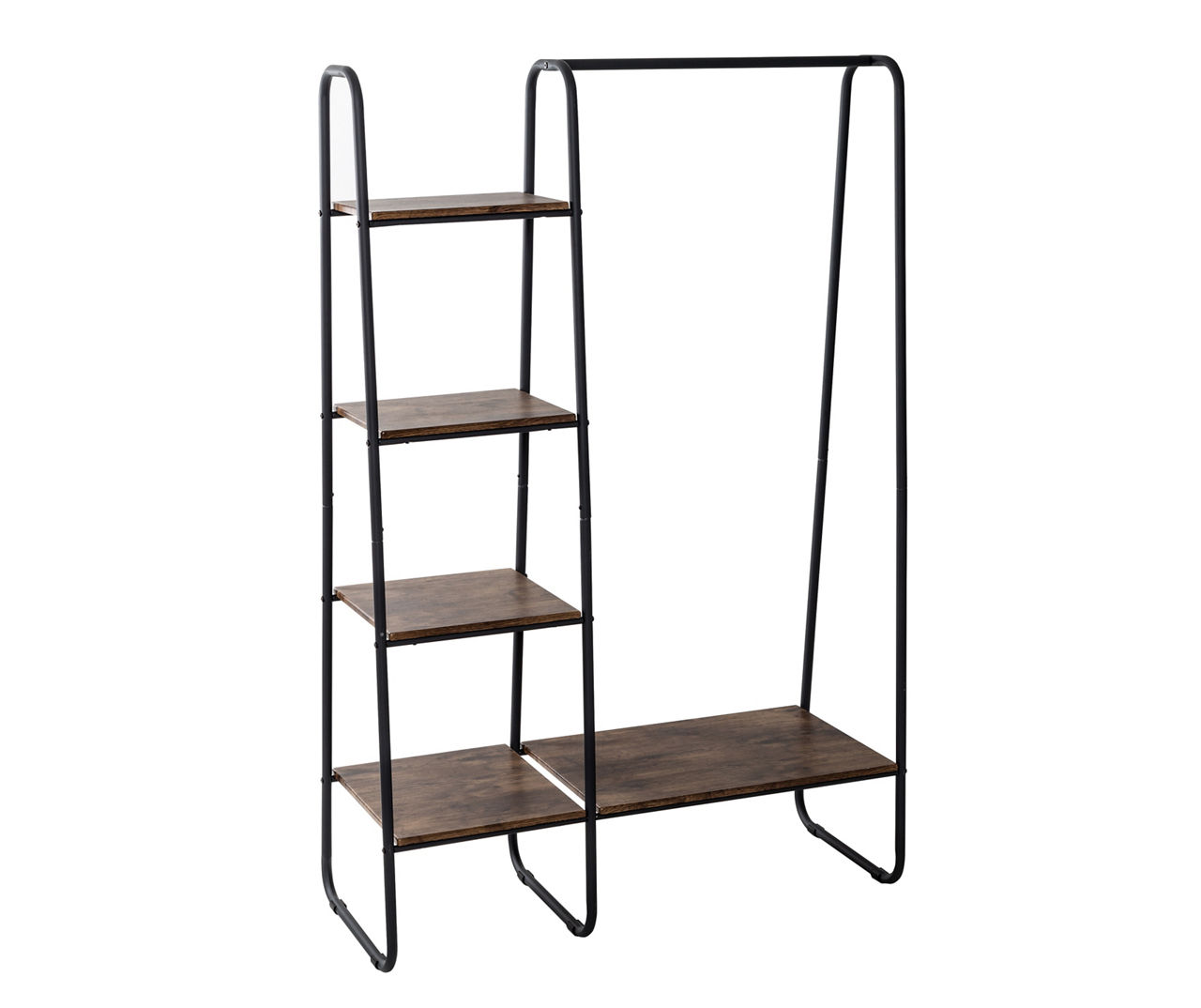 Honey Can Do Black Brown Garment Rack With Wood Shelves Big Lots