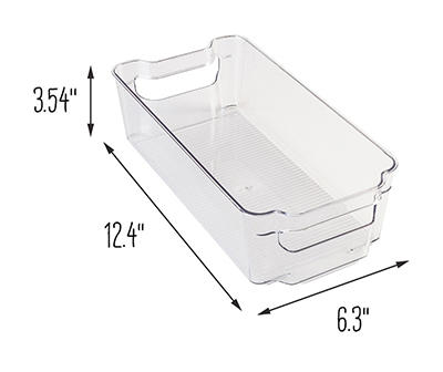 Clear Stackable Organizer Bins, 4-Pack