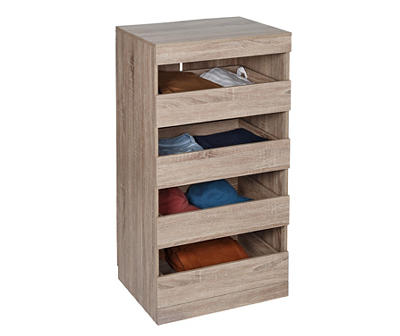 Brown 4-Drawer Stackable Storage Cabinet