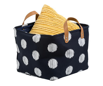 Navy & White Dots Canvas Storage Totes, 2-Pack