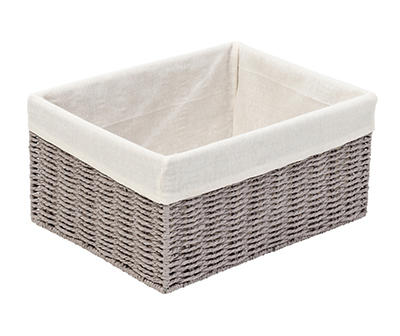 Gray Paper Rope Woven 7-Piece Storage Basket Set