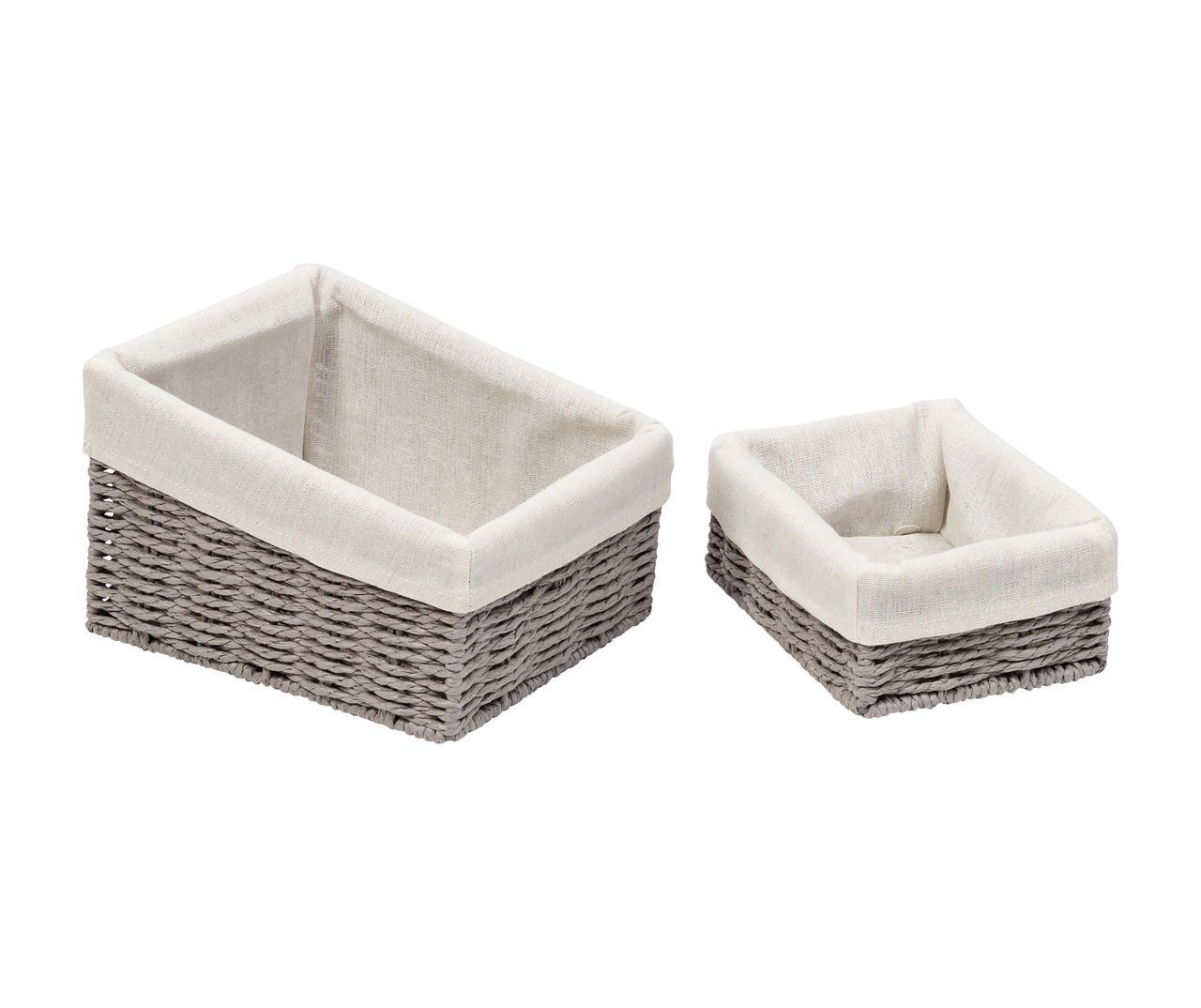 Gray Paper Rope Woven 7-Piece Storage Basket Set