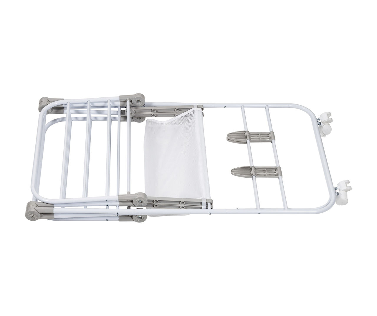 White Expandable Folding-Wing Wheeled Drying Rack
