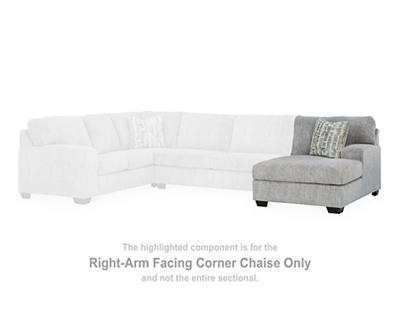 Pembrey Pewter Right-Arm-Facing Corner Chaise Piece