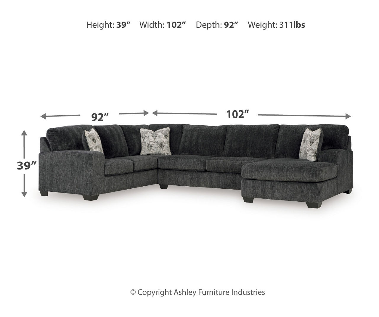 Hollyview Shadow Left-Arm-Facing Sofa Piece