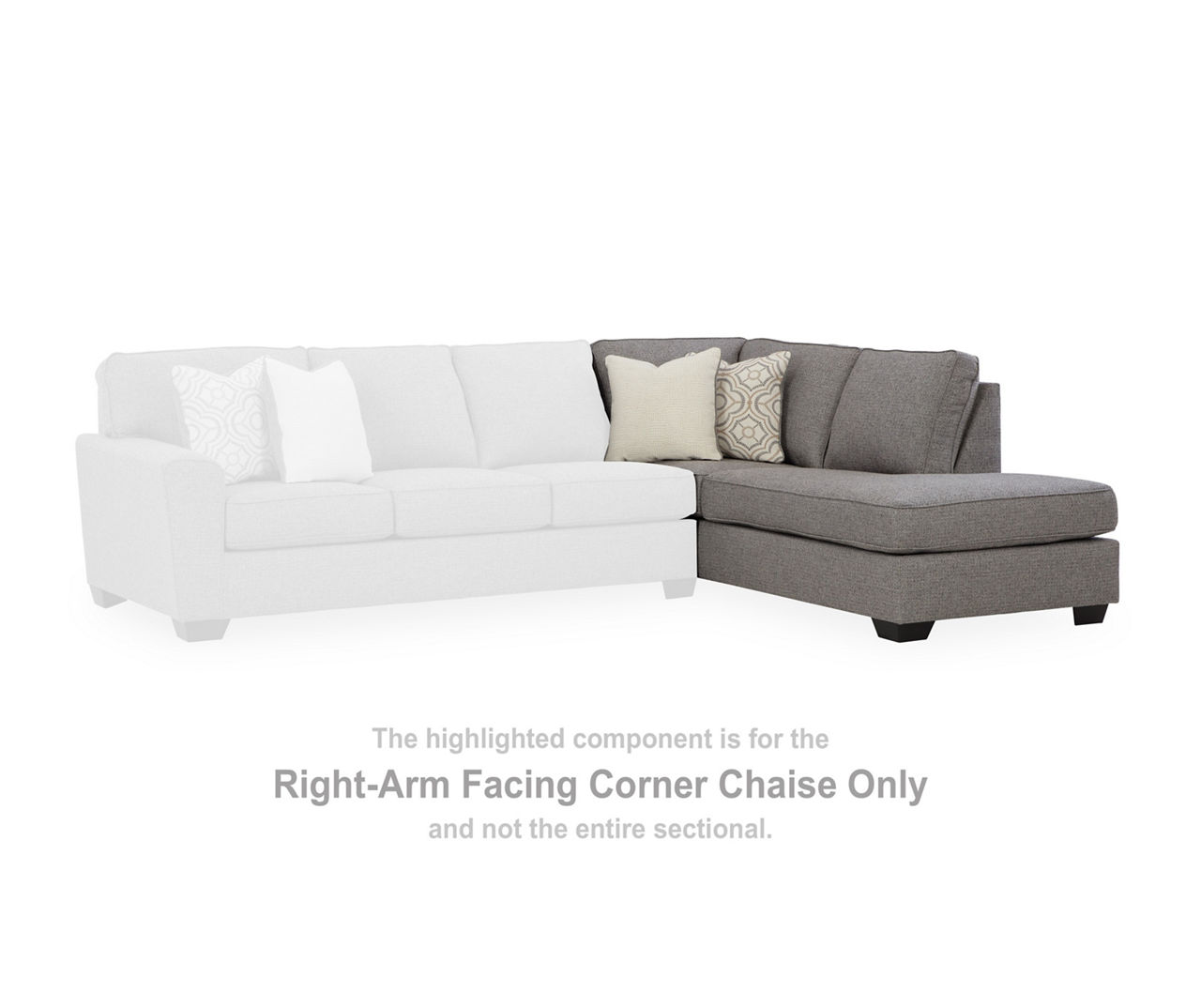 Reydell Charcoal Right-Arm-Facing Corner Chaise Piece