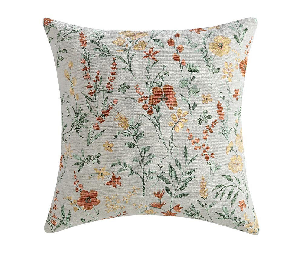 White & Rust Foliage Chenille Square Throw Pillow Big Lots