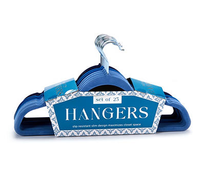 Navy Velvet Hangers, 25-Pack