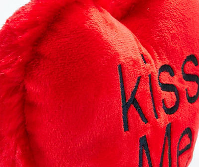 "Kiss Me" Red Heart Plush Dog Toy