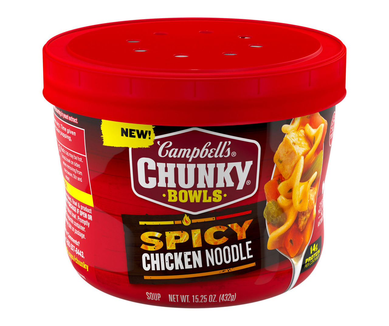 Spicy Chicken Noodle Microwavable Soup Bowl, 15.25 Oz.