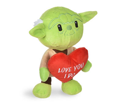 "Love You I Do" Yoda & Heart Plush Dog Toy