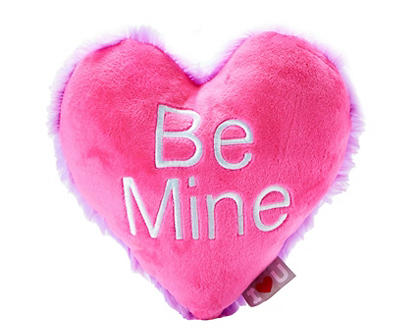"Be Mine" Pink Heart Plush Dog Toy