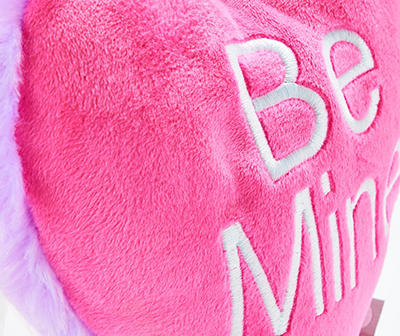 "Be Mine" Pink Heart Plush Dog Toy