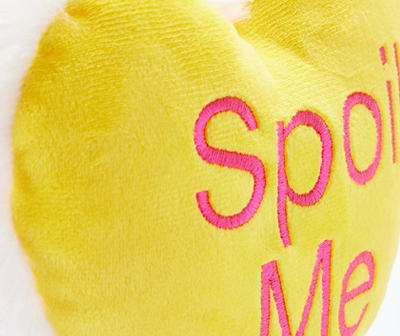 "Spoil Me" Yellow Heart Plush Dog Toy