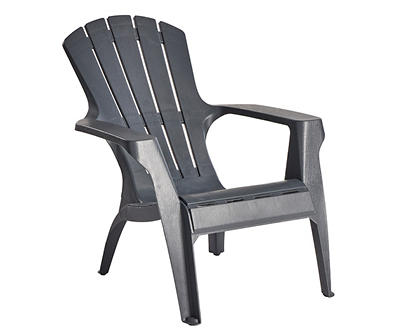Flat Gray Plastic Stack Outdoor Adirondack Chair