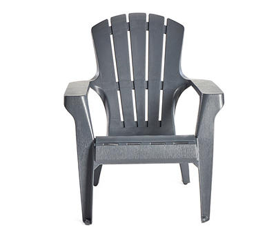 Flat Gray Plastic Stack Outdoor Adirondack Chair