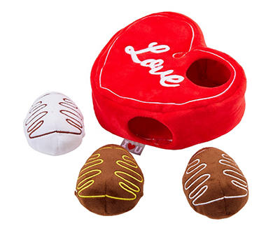 Valentine Heart & Chocolates Burrow Plush Pet Toy