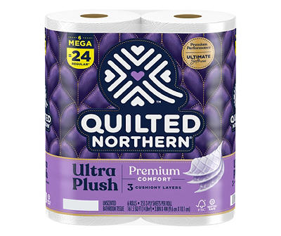Ultra Plush Premium Comfort 3-Ply Toilet Paper, 6-Mega Rolls