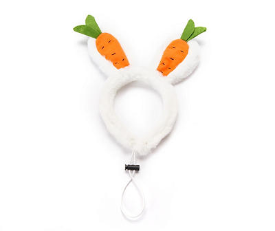 Pet Large White Bunny Carrot Headband