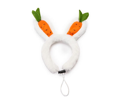 Pet Small/Medium White Bunny Carrot Headband