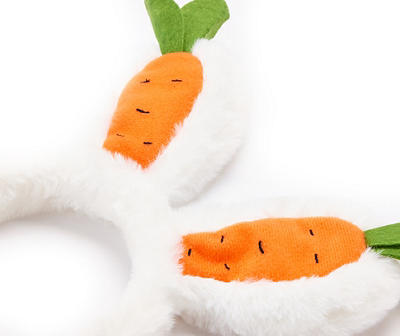 Pet Small/Medium White Bunny Carrot Headband