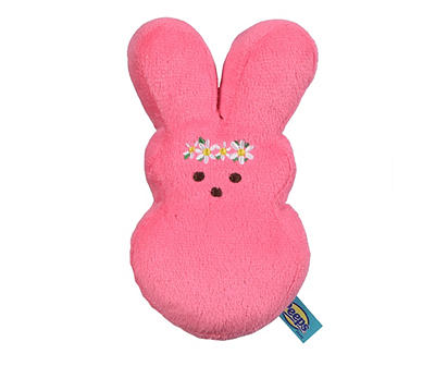Pink Bunny Plush Squeaker Pet Toy, (12")