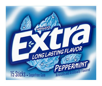 Extra Peppermint Sugar-Free Chewing Gum, 15 Pieces