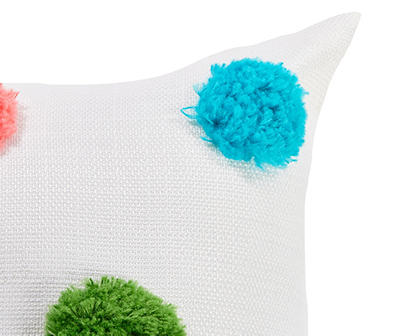 Multi-Color Tufted Outdoor Lumbar Throw Pillow