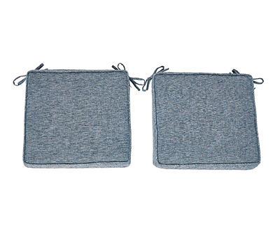 Slate Blue Deluxe Outdoor Seat Cushions, 2-Pack